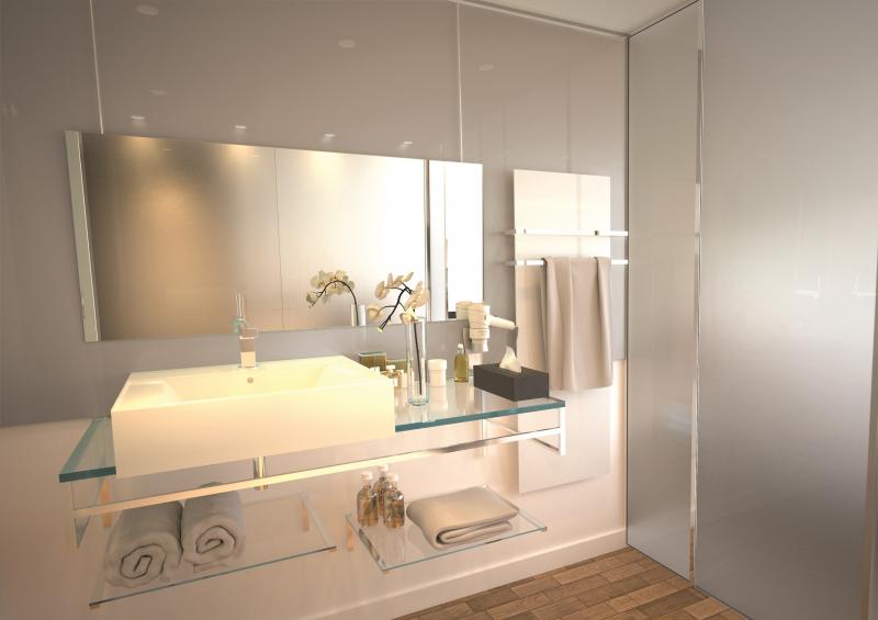 Étagère en Verre sur Mesure : maximiser l’espace avec panache ! 3 verre laqué pour crédence salle de bain
